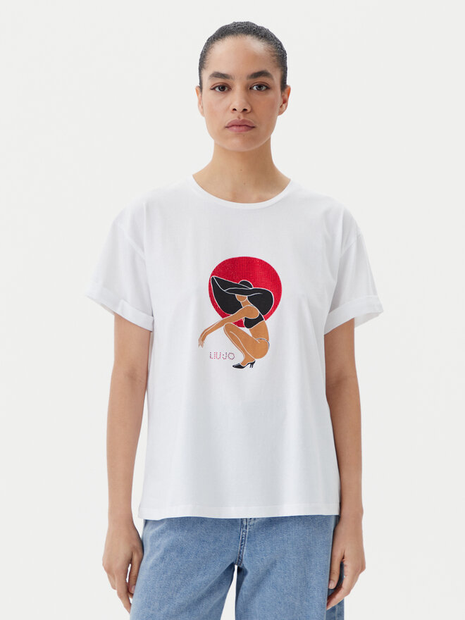 Liu Jo Beachwear Liu Jo Beachwear T-Shirt q-roa-35173 Weiß Regular Fit