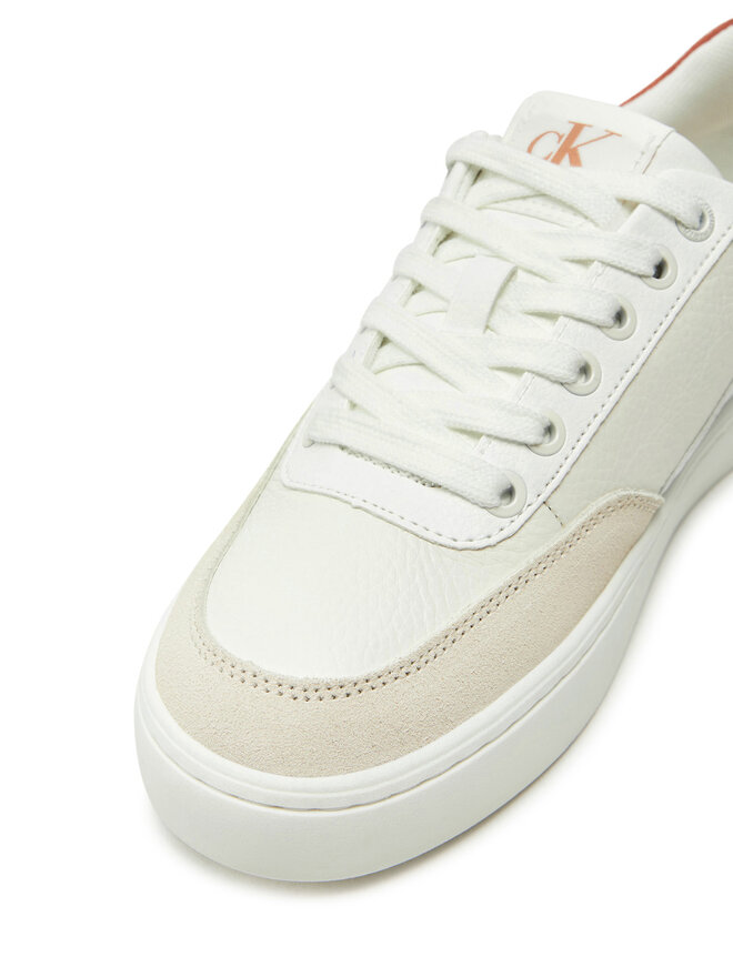 Calvin Klein Jeans Sneakersy Calvin Klein Jeans Classic Cupsole Laceup Low Lth YW0YW01668 Biały