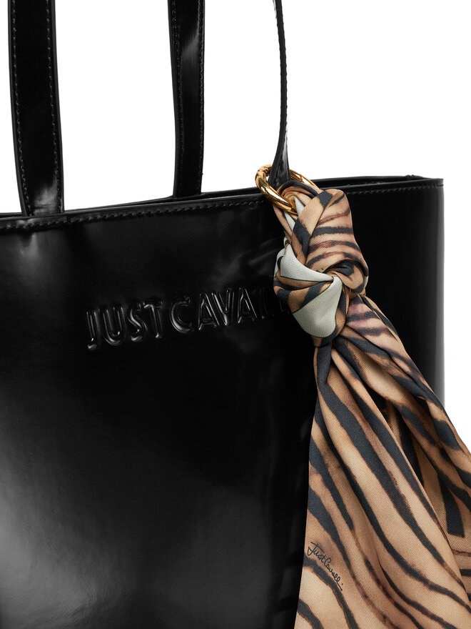 Just Cavalli Дамска чанта Just Cavalli Chain Foulard 78RA4BH5 ZSB86 Черен