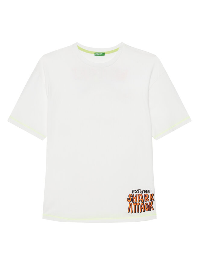 United Colors Of Benetton United Colors Of Benetton Marškinėliai 3I1XC10P6 Balta Regular Fit