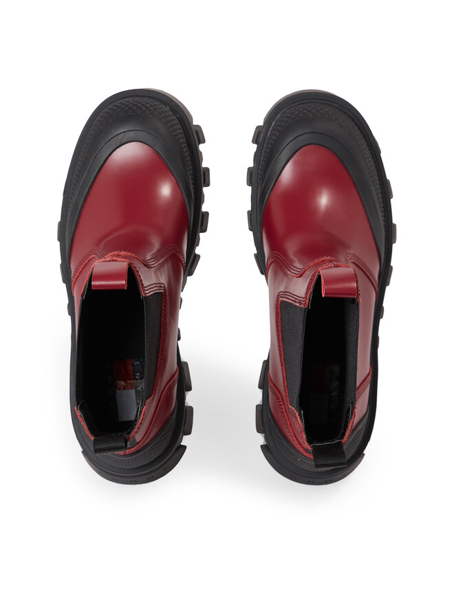 Tommy Jeans Челсі Tommy Jeans Tjw Chunky Chelsea Mix Material EN0EN02375 Червоний
