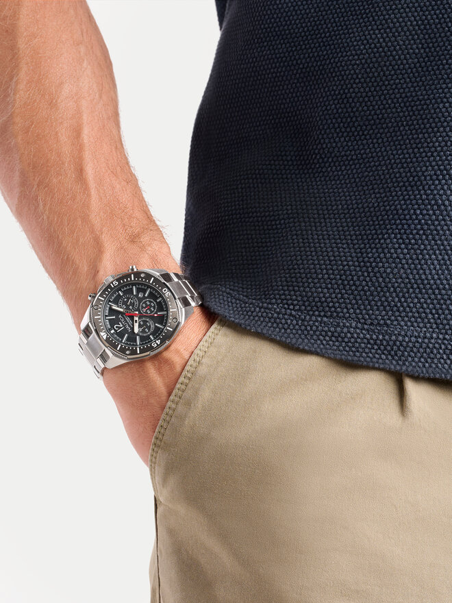 Nautica Pulkstenis Nautica Sporty Chronograph NAPBSS505 Sudraba