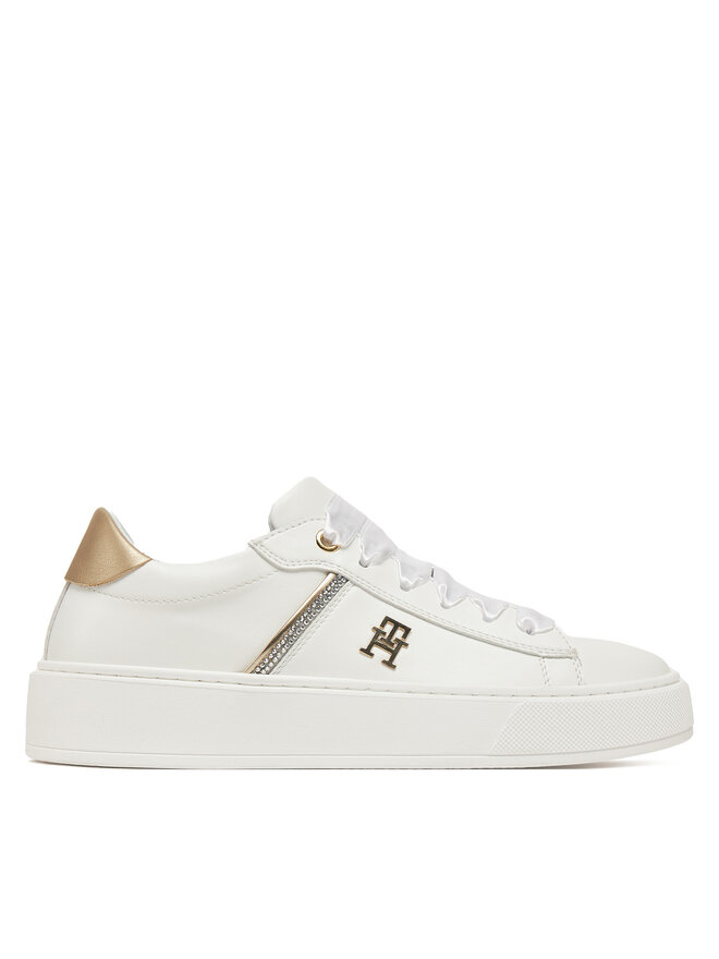 Tommy Hilfiger Sneakersy Tommy Hilfiger Low Cut Lace-Up Sneaker T4A9-33933-0206 S Biela