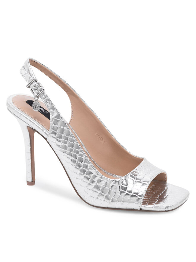 Nine West Sandały Nine West FF-1065 Srebrny
