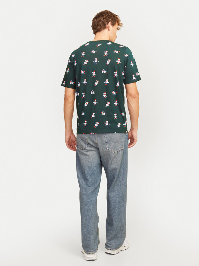 Jack&Jones Jack&Jones Marškinėliai Xmas Merry 12265399 Žalia Standard Fit