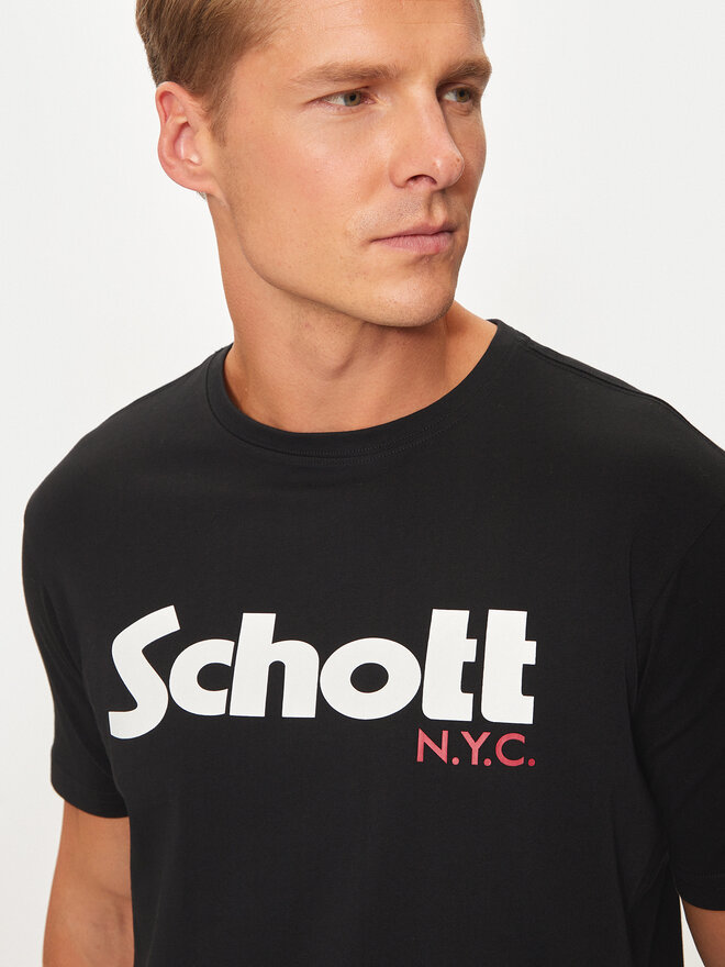 SCHOTT N.Y.C. SCHOTT N.Y.C. Marškinėliai TSLOGO Juoda Regular Fit