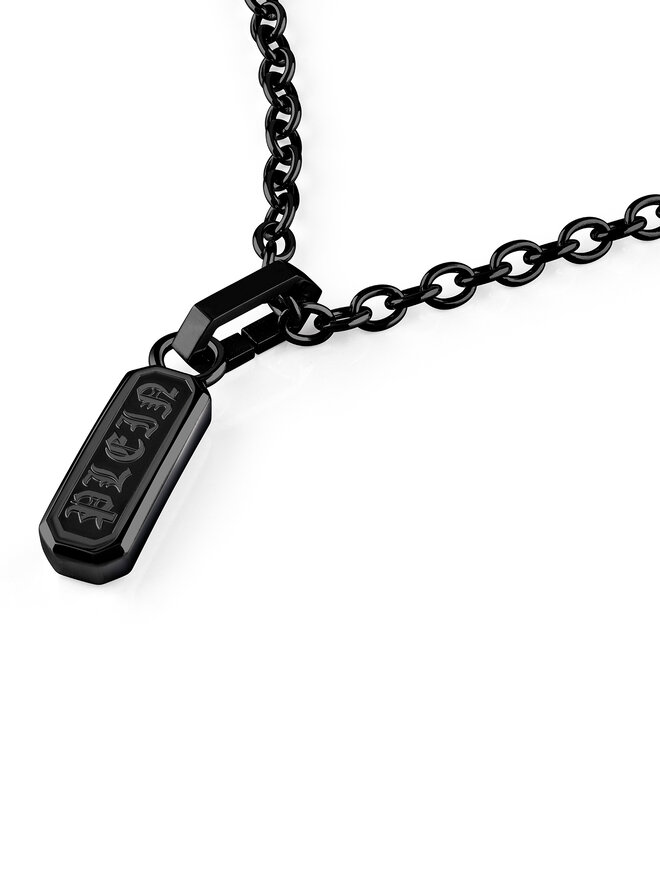 PHILIPP PLEIN Naszyjnik PHILIPP PLEIN Gothic Tag PJTEA09NU Srebrny