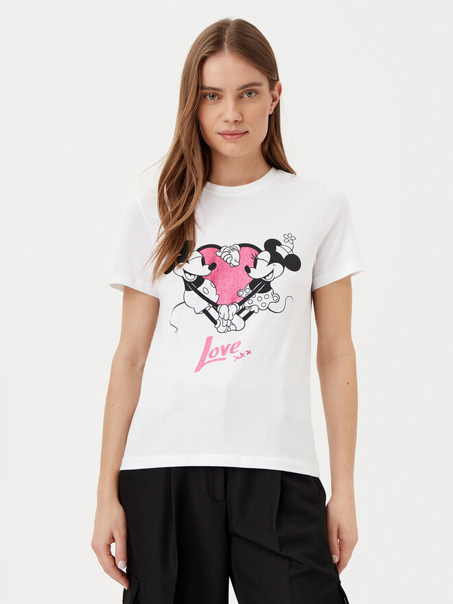 ONLY ONLY Camiseta Mickey 15317991 Blanco Regular Fit