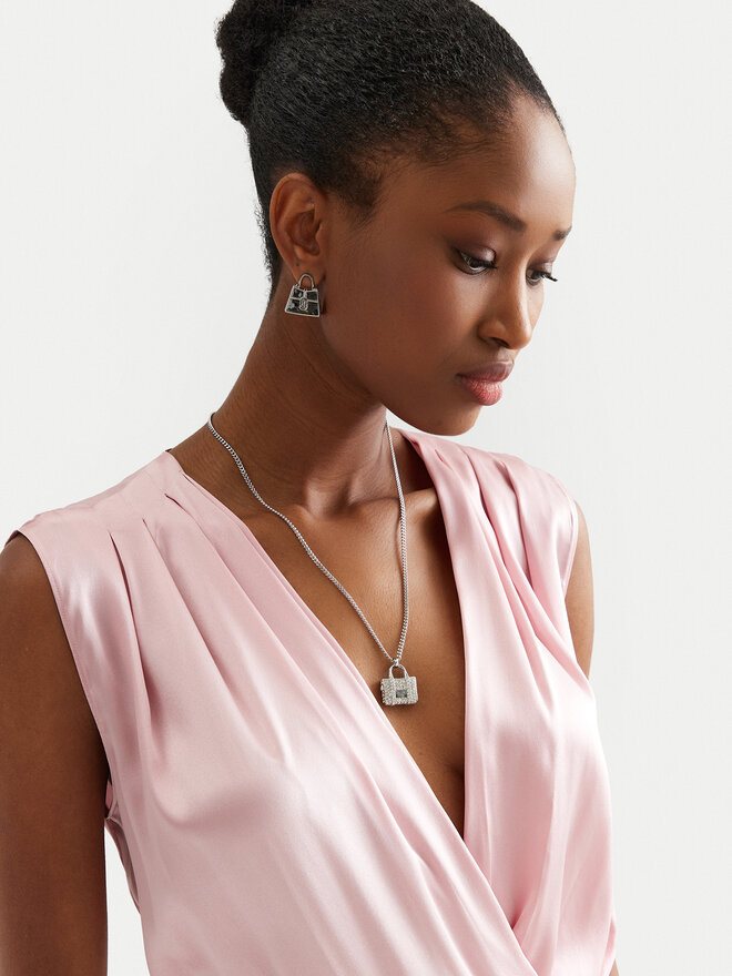 Marc Jacobs Naszyjnik Marc Jacobs The St. Marc Cuban-Link Chain Necklace 2F3JNC001J37 Srebrny