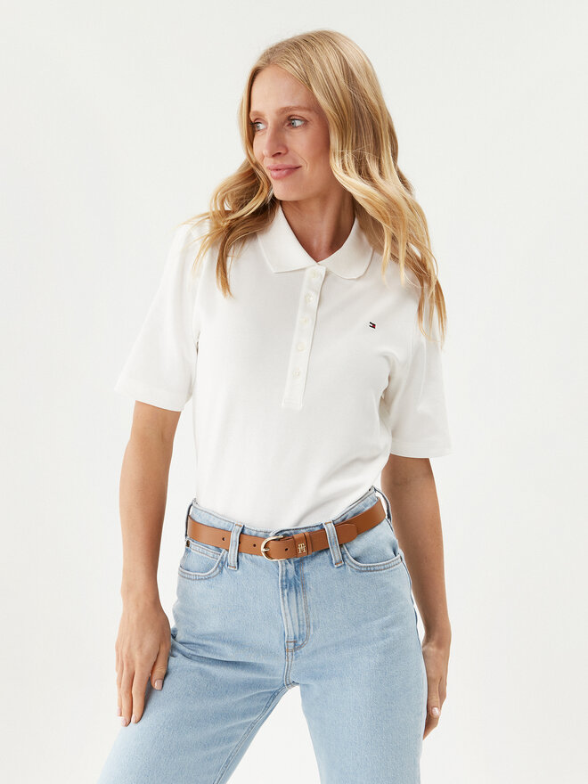 Tommy Hilfiger Tommy Hilfiger Polo marškinėliai 1985 WW0WW37820 Écru Regular Fit