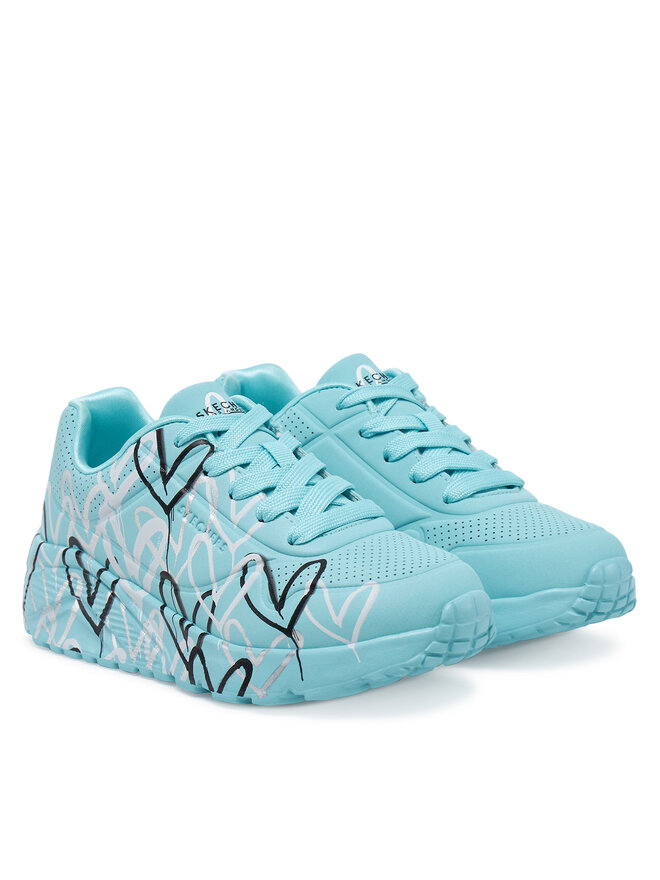 Skechers Sneakers Skechers Uno Lite - Metallic Love 314067L/TQMT Albastru celest