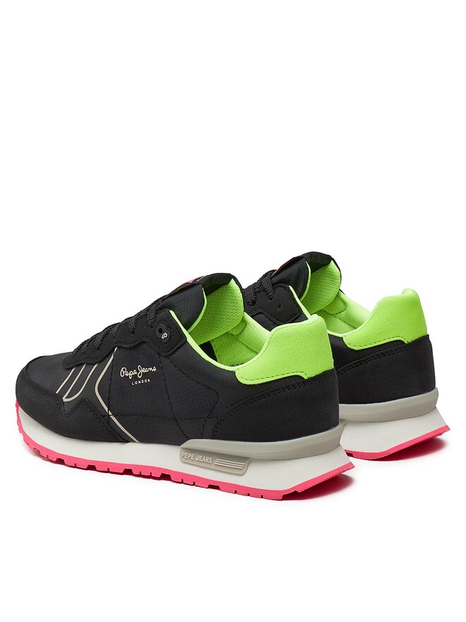 Pepe Jeans Sneakersy Pepe Jeans Brit Neon W PLS40011 Černá