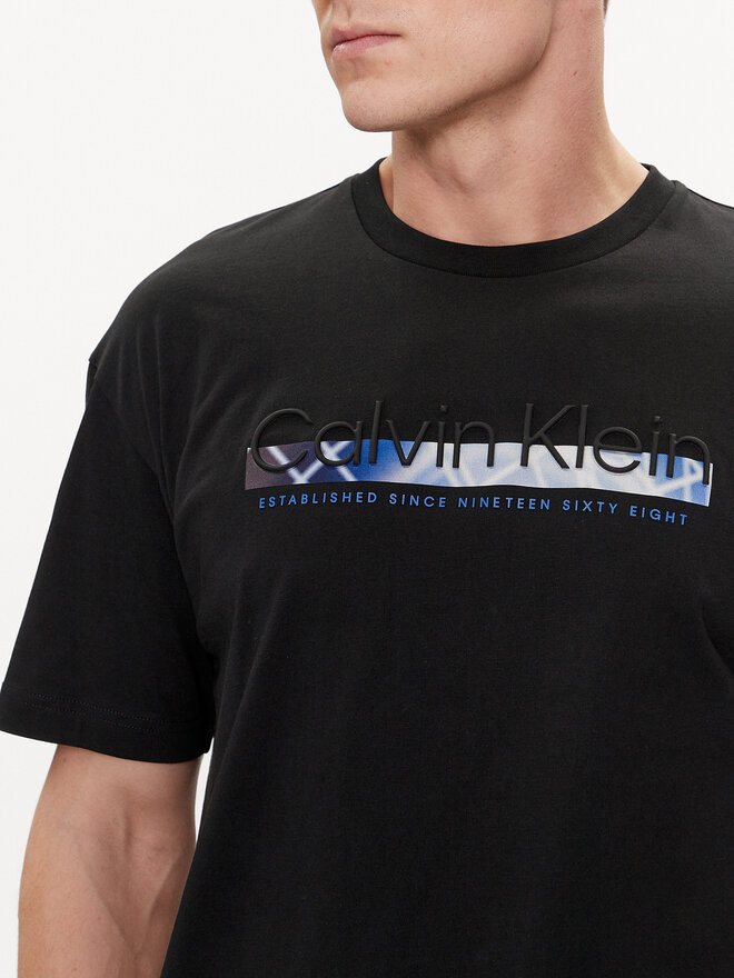 Calvin Klein Calvin Klein Camiseta Raised Linear Logo K10K112490 Negro Regular Fit