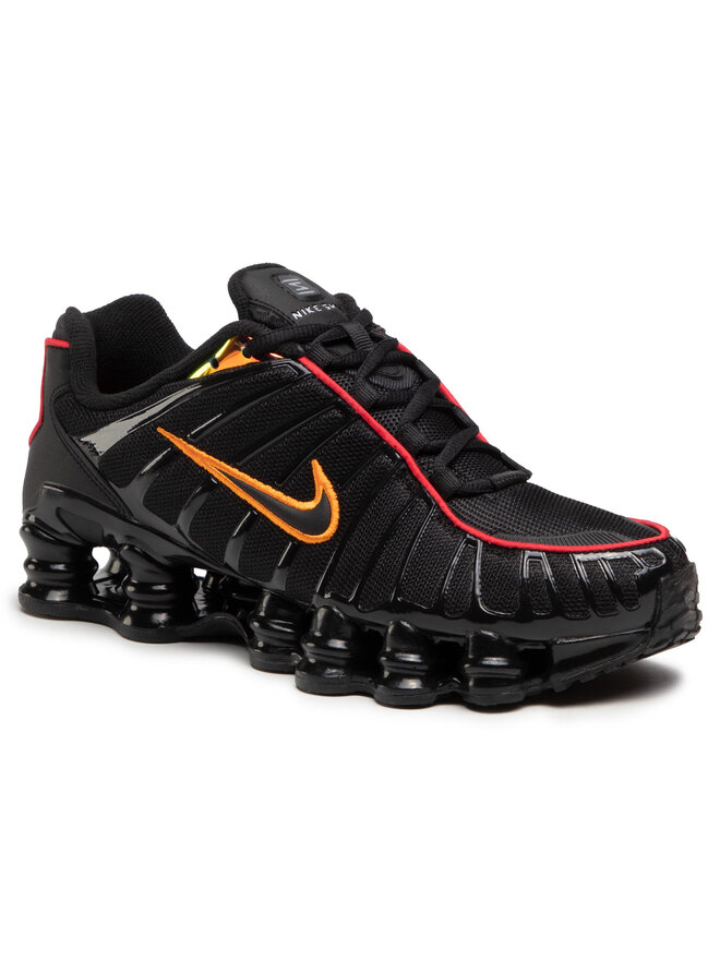 Black and orange nike shox store