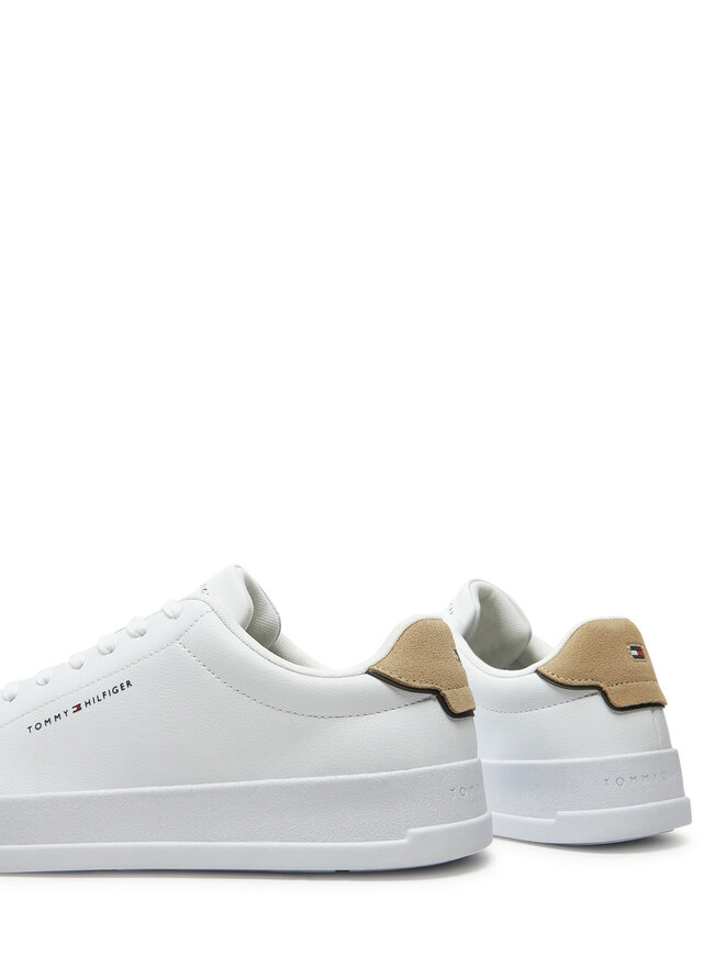 Tommy Hilfiger Sneakersy Tommy Hilfiger Th Court Lth Detail Ess FM0FM05367 Biały