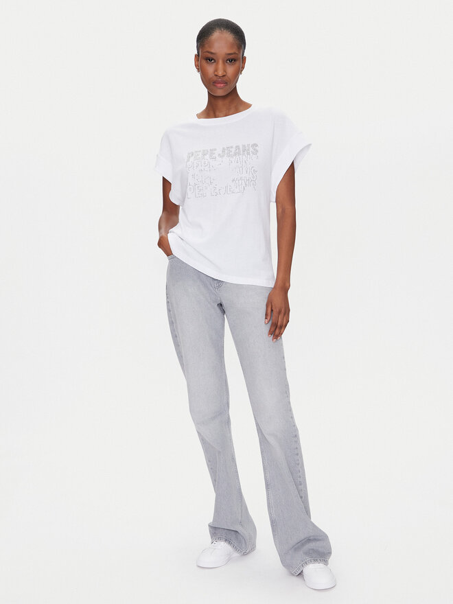 Pepe Jeans Pepe Jeans Marškinėliai Lira PL505996 Balta Regular Fit