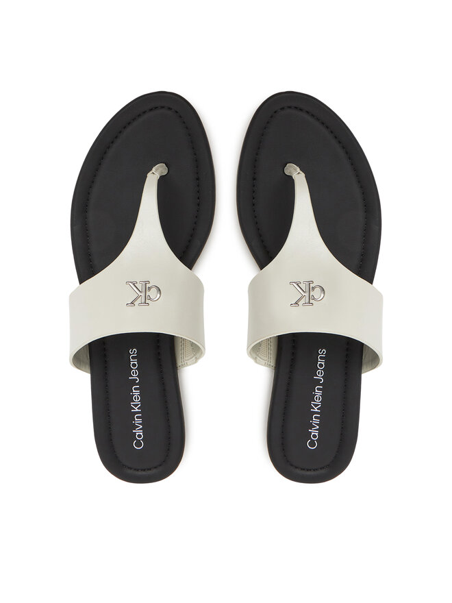 Calvin Klein Jeans Zehentrenner Calvin Klein Jeans Flat Sandal Toepost Mg YW0YW01691 Weiß