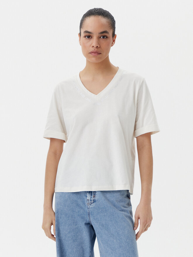 Liu Jo Sport Liu Jo Sport Camiseta TA5175 JS923 Écru Regular Fit