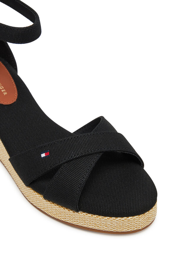 Tommy Hilfiger Espadrilky Tommy Hilfiger Flag Criss-Cros Mid Wedge Espad FW0FW08481 Černá