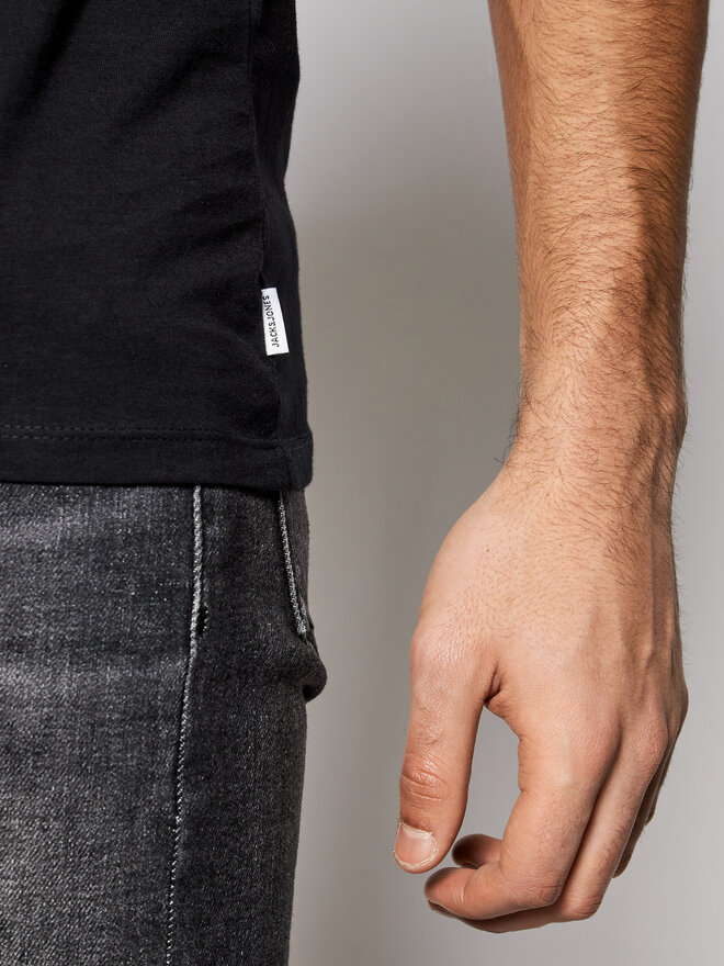 Jack&Jones Jack&Jones Marškinėliai Orrganic Basic 12156101 Juoda Slim Fit