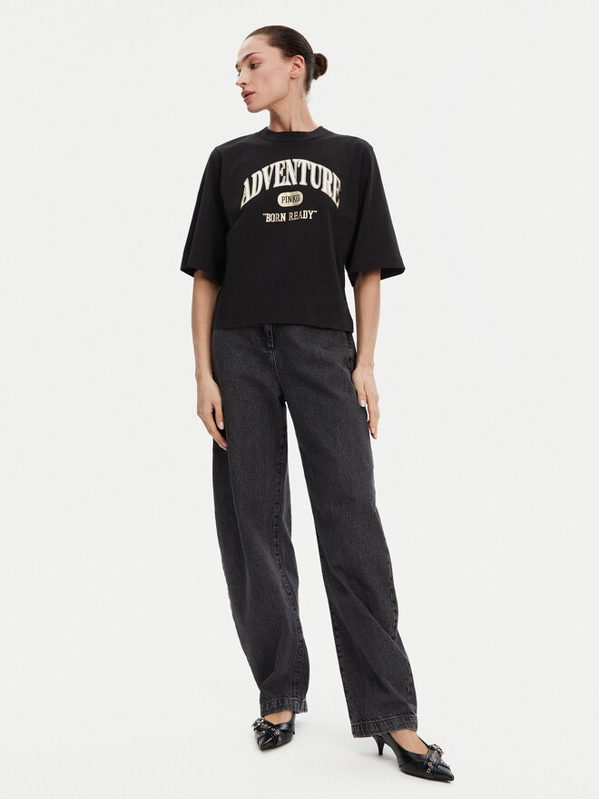 PINKO PINKO Marškinėliai Niamey 104604 A2CS Juoda Regular Fit