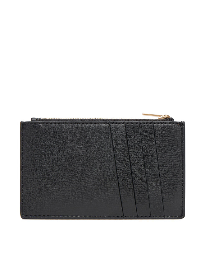 Calvin Klein Liels sieviešu maks Calvin Klein Foil Logo Top Zip Cardcase LV04F1090G Melns
