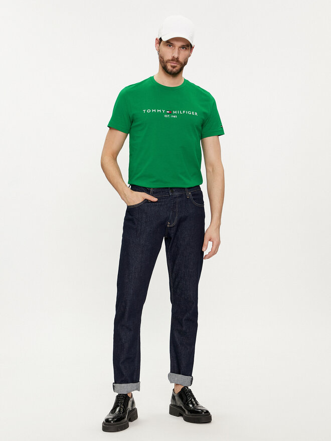 Tommy Hilfiger Tommy Hilfiger Camiseta Logo MW0MW11797 Verde Regular Fit