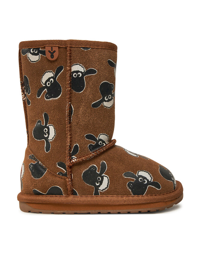 EMU Australia Śniegowce EMU Australia Shaun The Sheep Print K13107 Brązowy