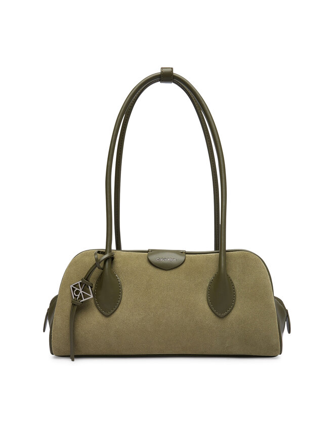 Calvin Klein Handtasche Calvin Klein Emblem Trio Suede Shoulder Bag LV04F3888G Dunkelgrün