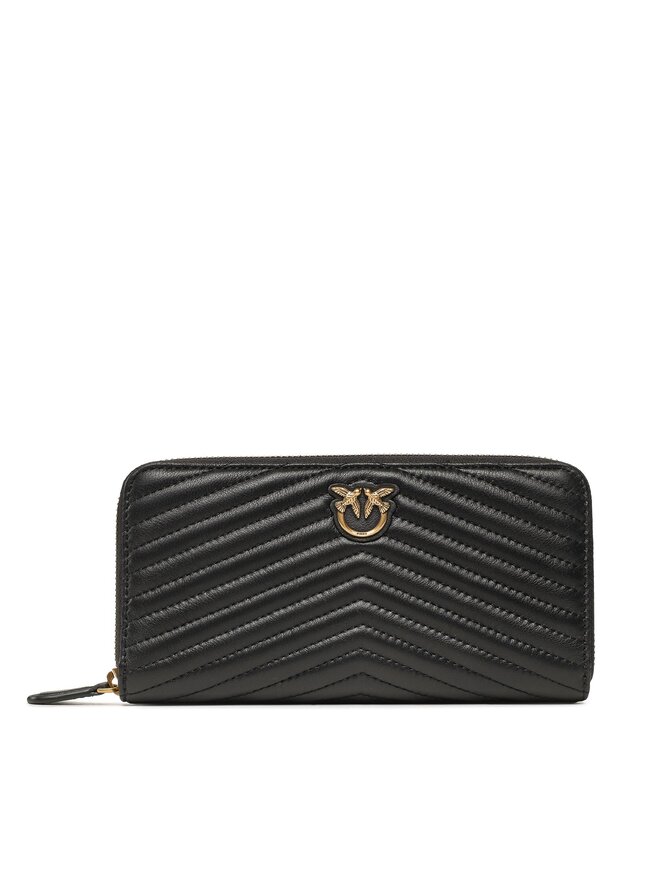 PINKO Duży Portfel Damski Pinko Ryder Zip Around PE 23 PCPL 100250 A0GK Czarny