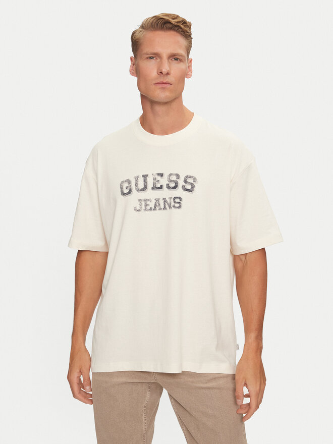 Guess Guess Marškinėliai M4BI78 K8FQ4 Écru Oversize