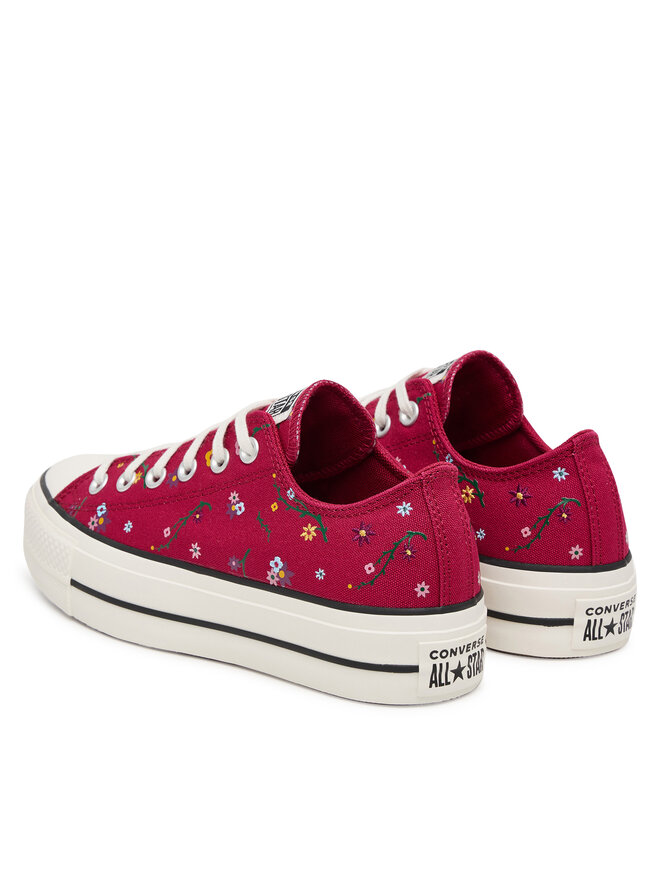 Converse Scarpe da ginnastica Converse Chuck Taylor All Star Lift Platform Embroidered Floral Patchwork A15535C Bordeaux