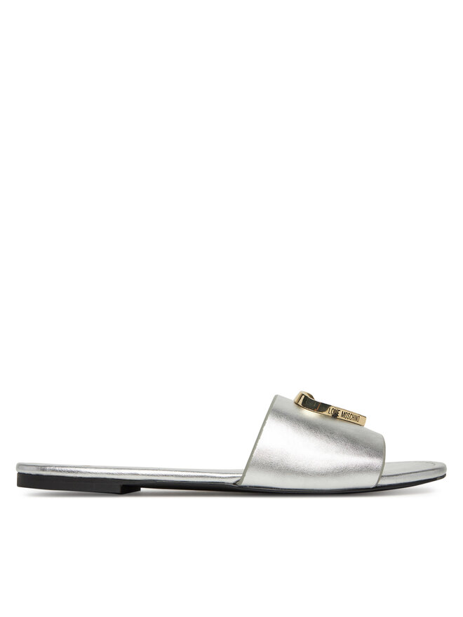 LOVE MOSCHINO Klapki LOVE MOSCHINO JA28161G0MIF090B Srebrny