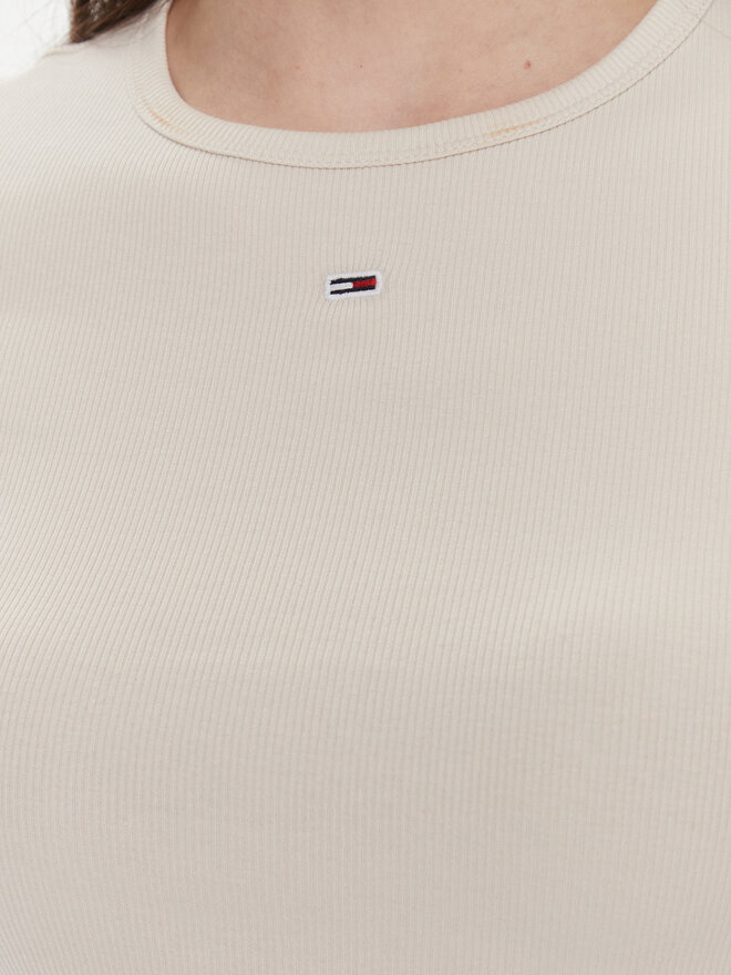 Tommy Jeans Tommy Jeans Marškinėliai Essential DW0DW17383 Smėlio Slim Fit