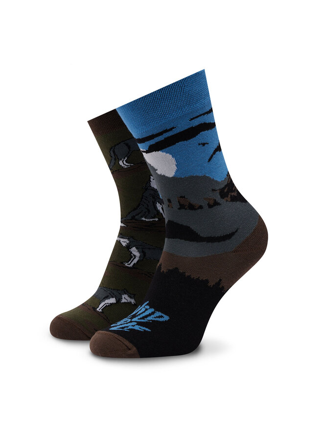 Funny Socks Κάλτσες Ψηλές Unisex Funny Socks Wild Wolf SM2/11 Έγχρωμο
