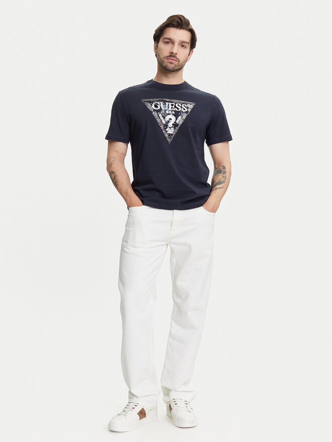 Guess Guess Marškinėliai M5YI15 I3Z14 Tamsiai mėlyna Regular Fit