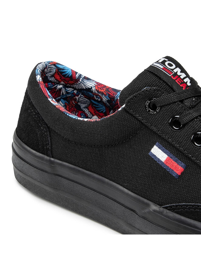 Tommy Jeans Sneakers aus Stoff Tommy Jeans Skate Vulc Tjm EM0EM00735 Schwarz
