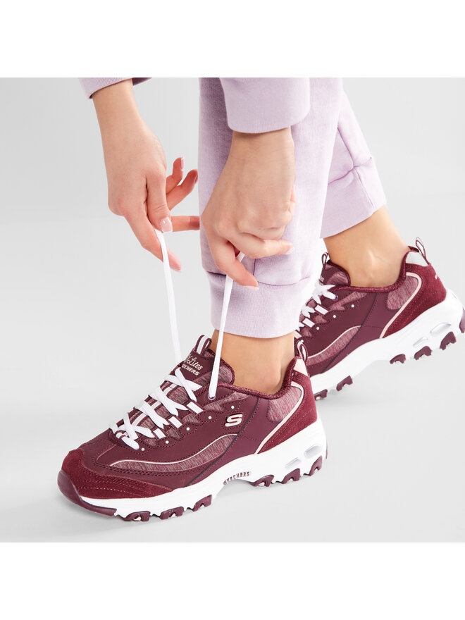 Sneakers Skechers D lites Charming Illusion 149000 WINE Bordeaux chaussures