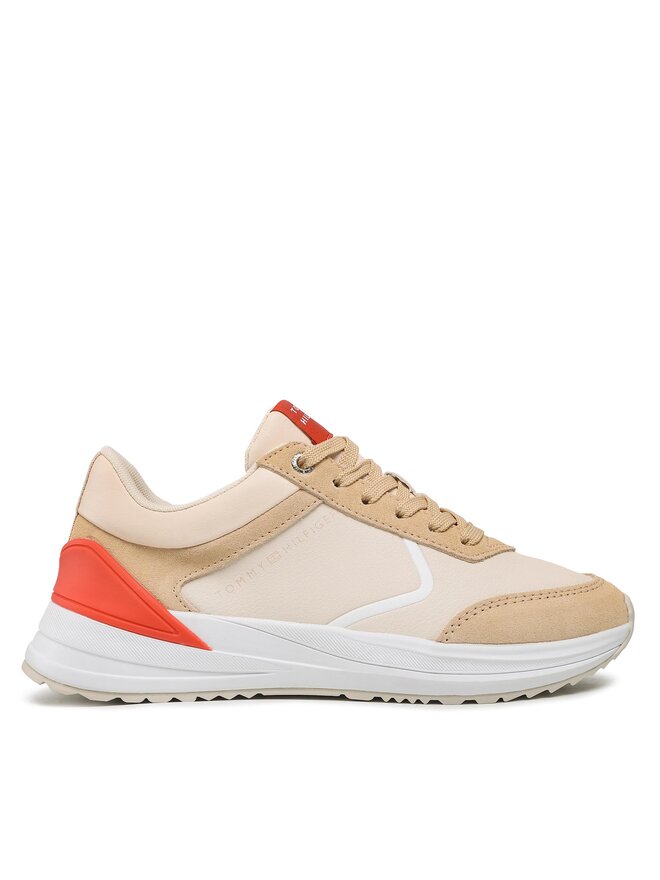 Tommy Hilfiger Sneakers Tommy Hilfiger Runner With Heel Detail FW0FW06621 Beige