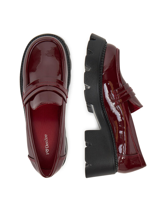 DeeZee Loafersy DeeZee HLD-2016 Bordowy