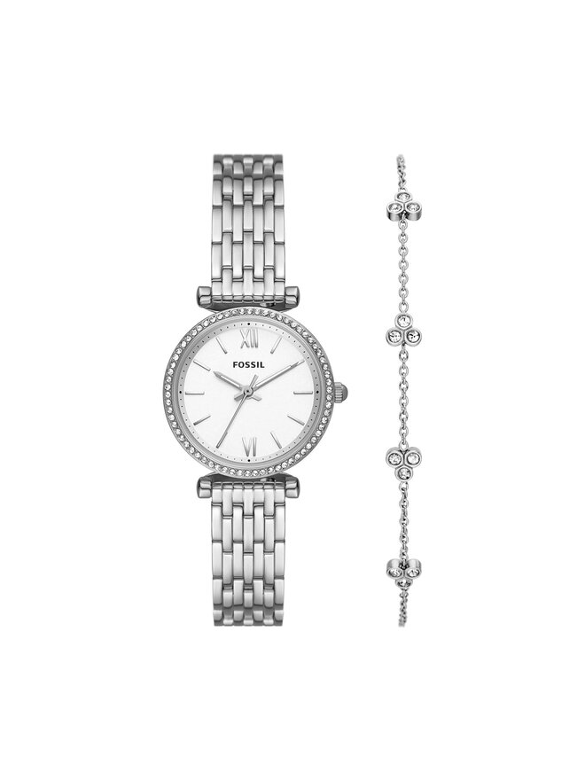 Fossil Набір годинник і браслет Fossil Carlie ES5315SET Срібний