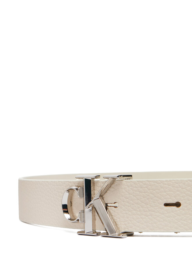 Calvin Klein Damengürtel Calvin Klein Facet Ck Buckle Pebble LV04F7060G Creme