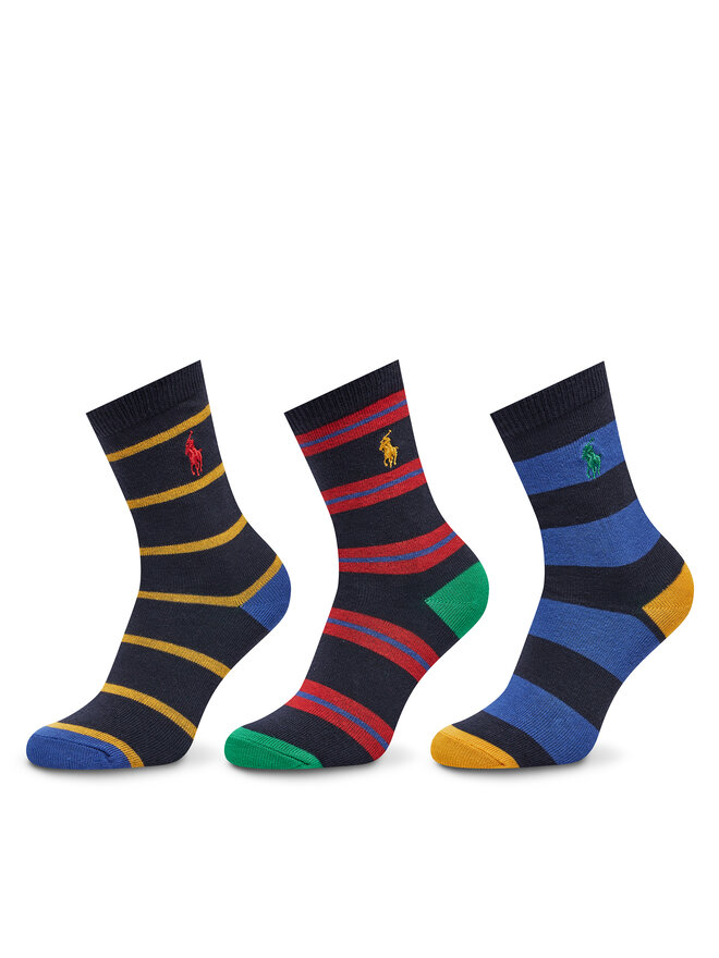 Polo Ralph Lauren Sada 3 párů dětských vysokých ponožek Polo Ralph Lauren 443960172001 Barevná