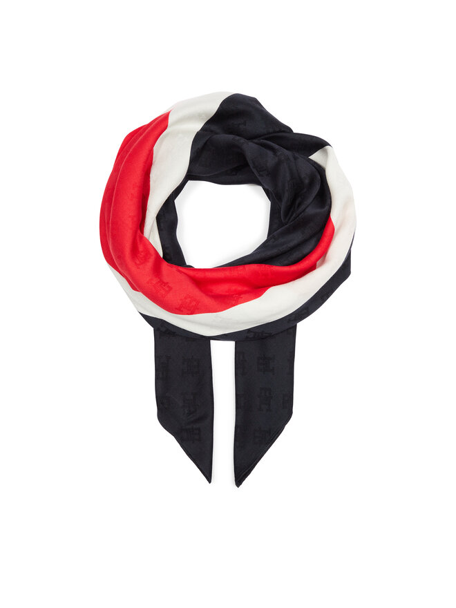 Tommy Hilfiger Šátek Tommy Hilfiger Th Contemporary Mono Square AW0AW15797 Tmavomodrá