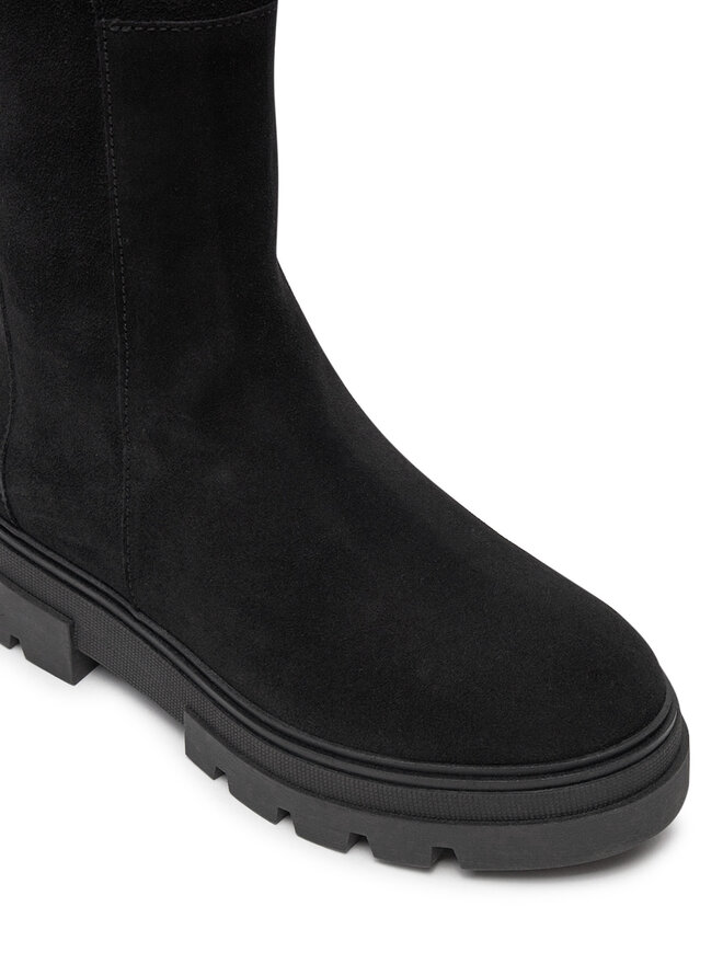Tommy Hilfiger Cizme lungi muschetar Tommy Hilfiger Suede Over-The-Knee Boot FW0FW08159 Negru