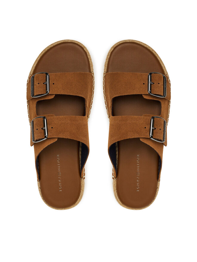 Tommy Hilfiger Espadrilles Tommy Hilfiger Flex Jutte Hilfiger Suede Sandal FM0FM05503 Braun