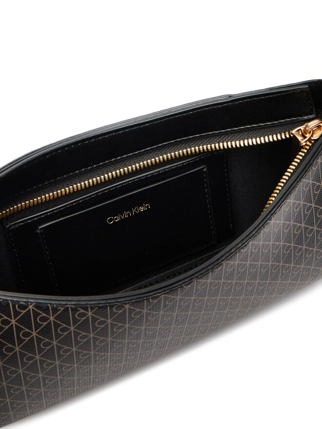 Calvin Klein Handtasche Calvin Klein Emblem Aop Small Shoulder Bag LV04F3324G Schwarz