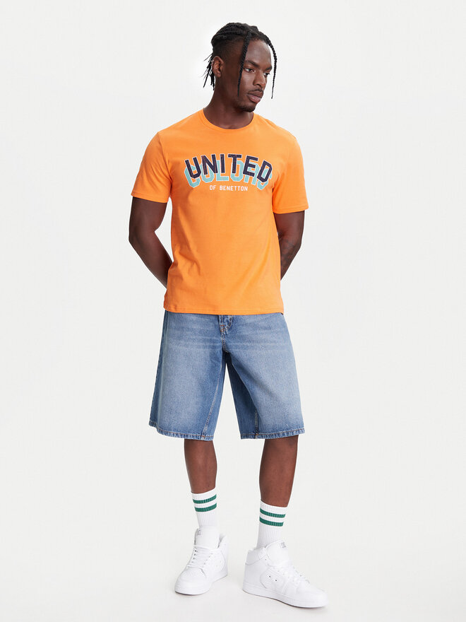 United Colors Of Benetton United Colors Of Benetton Marškinėliai 3I1XU1096 Oranžinė Regular Fit