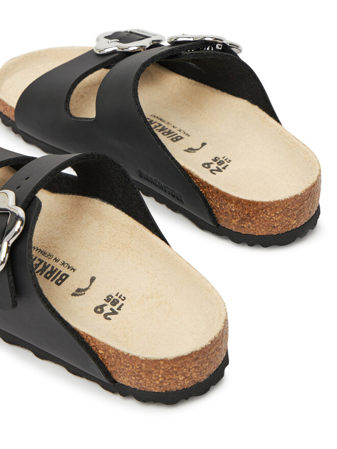 Birkenstock Pantoletten Birkenstock Arizona Flower Buckle Kids 1029844 S Schwarz