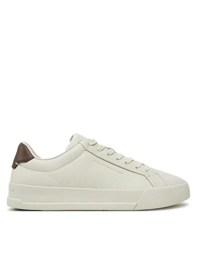 Tommy Hilfiger Sneakersy Tommy Hilfiger Th Court Best Tumbled Lth FM0FM05324 Beżowy